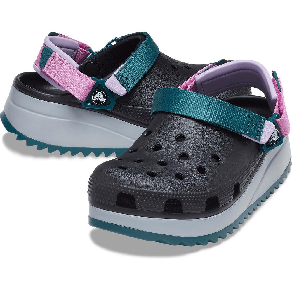 Black / Multi Men's Crocs Classic Hiker Clogs | NZ 0766SGLO